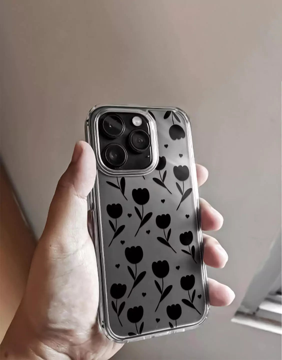 Aesthetic Black Tulips iPhone Case - URBANLUSA