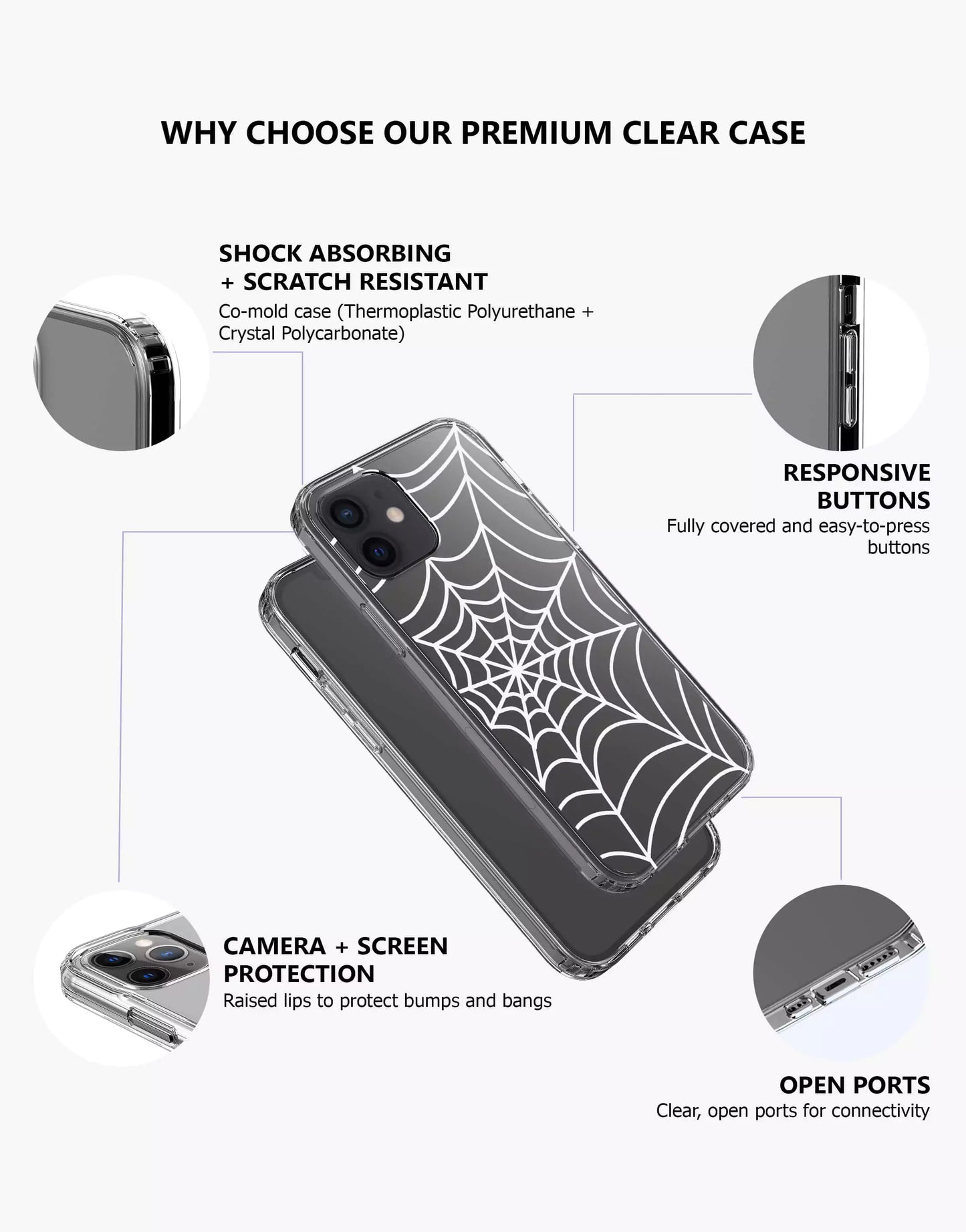 Aesthetic Spider Web iPhone Case - URBANLUSA