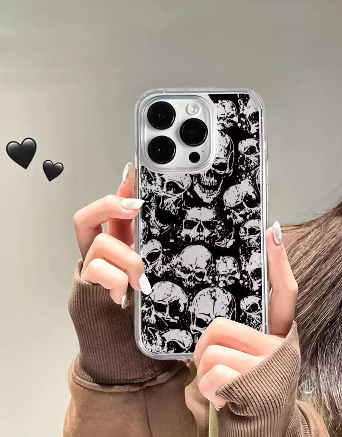 Dark Grunge Gothic Skull Aesthetic iPhone Case - URBANLUSA