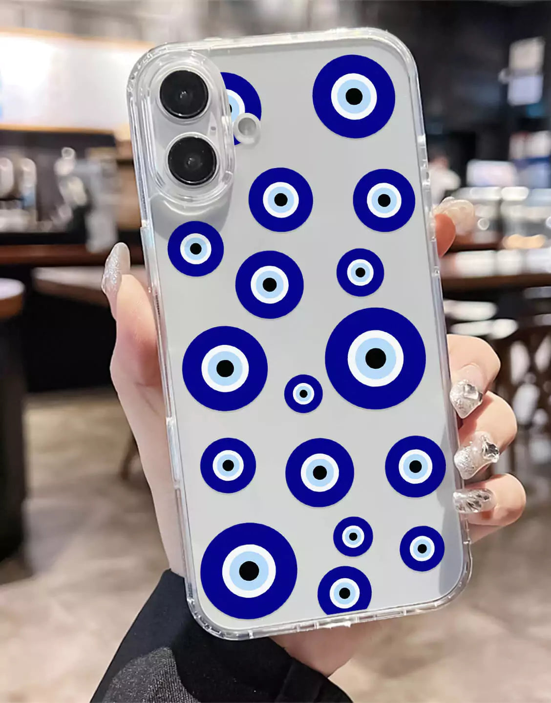 Evil Blue Eyes Pattern iPhone Case - URBANLUSA