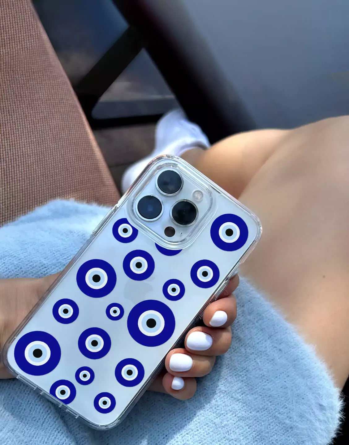 Evil Blue Eyes Pattern iPhone Case - URBANLUSA