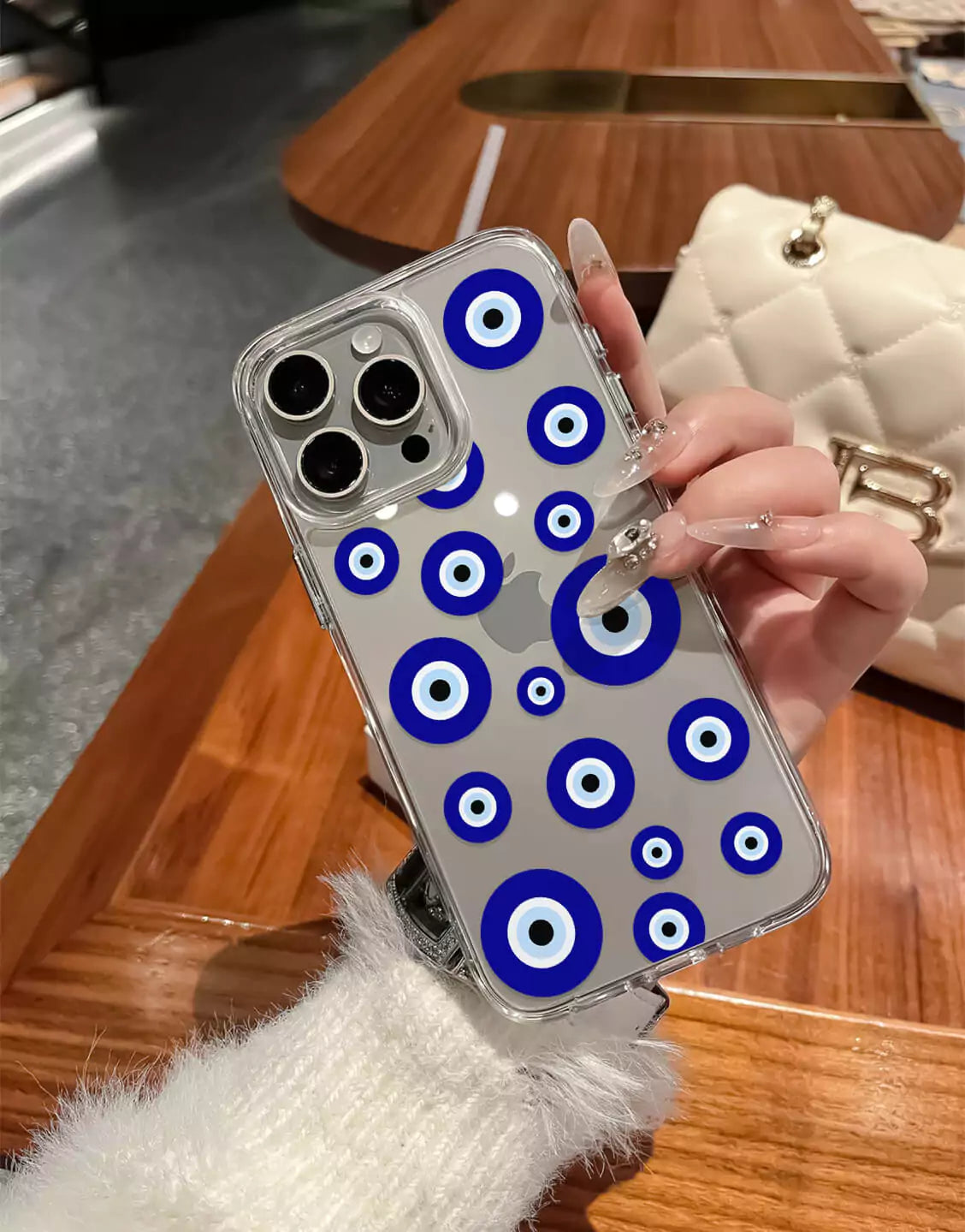 Evil Blue Eyes Pattern iPhone Case - URBANLUSA