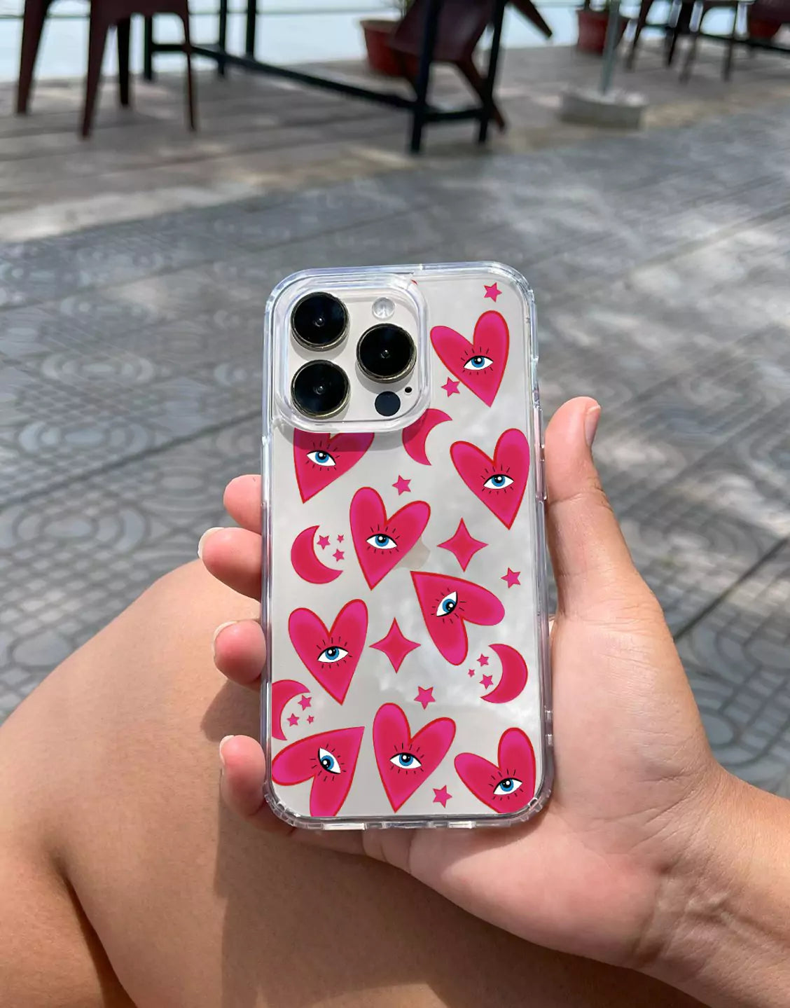 Indie Red Heart Eye iPhone Case - URBANLUSA