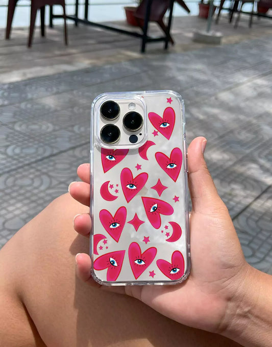 Indie Red Heart Eye iPhone Case - URBANLUSA