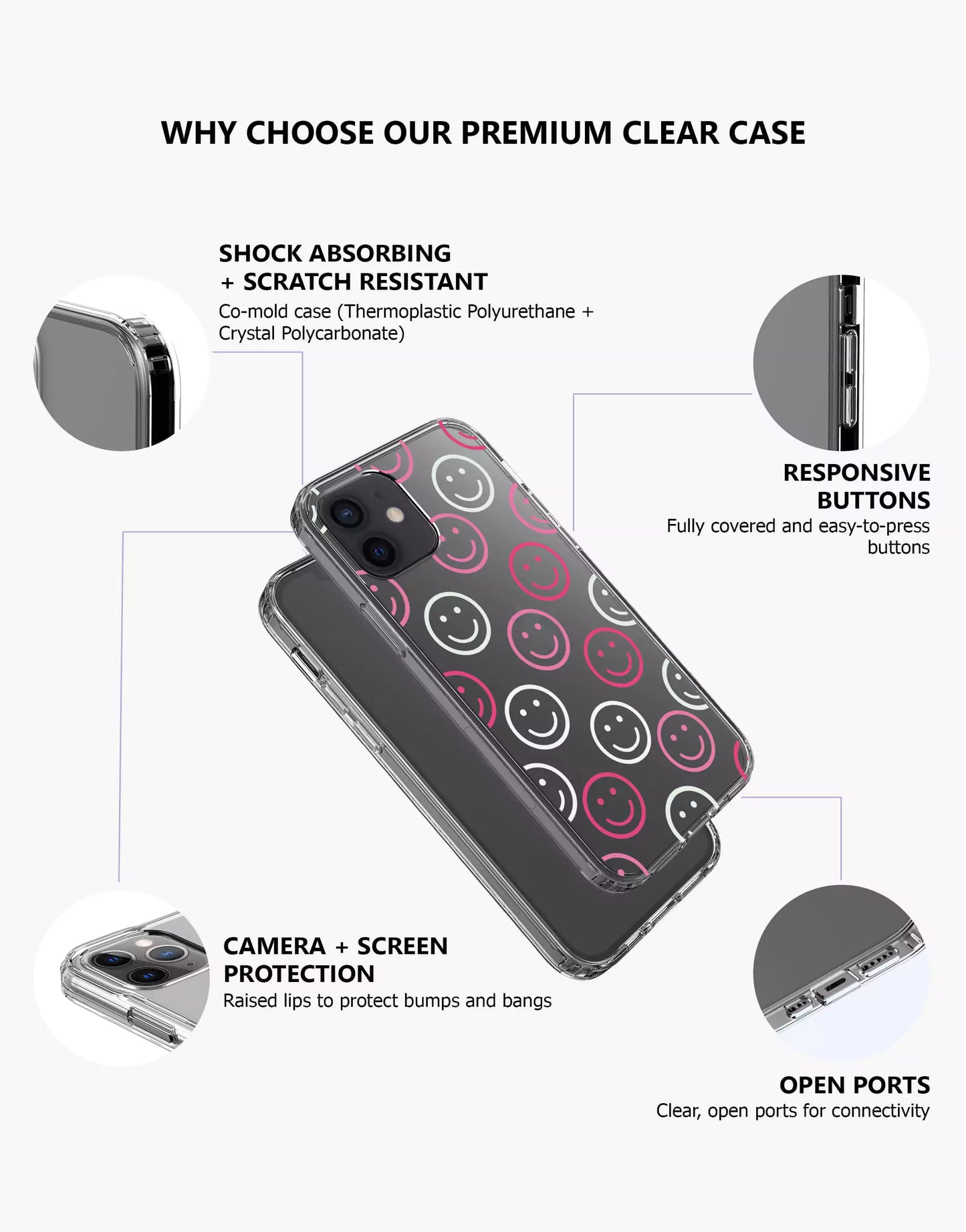 Preppy Smiley Face iPhone Case - URBANLUSA