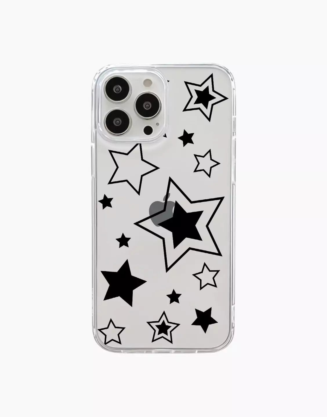Pretty Black Y2K Stars iPhone Case - URBANLUSA