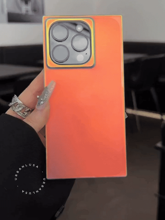 Aesthetic Sunset Square Laser iPhone Case - URBANLUSA