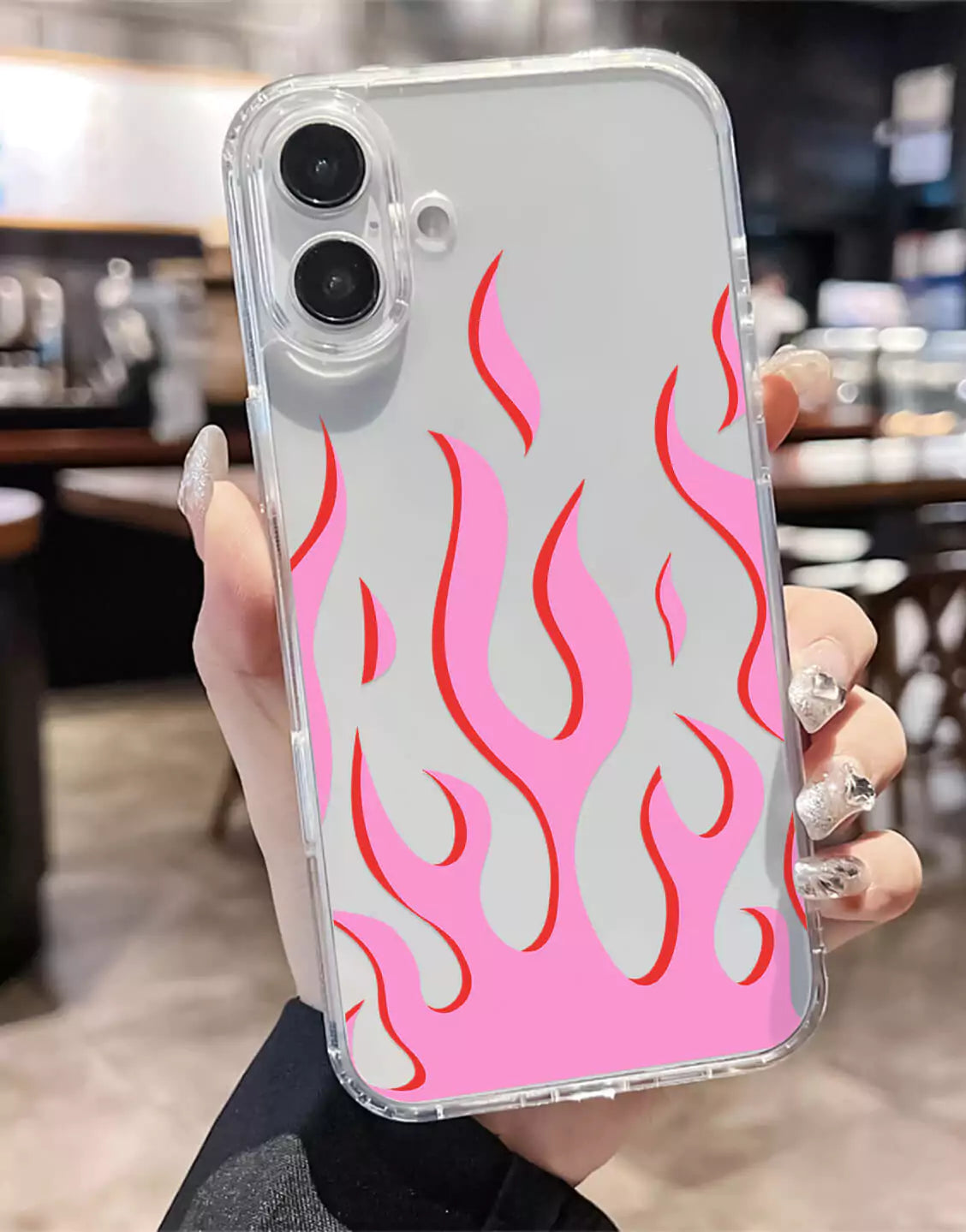 Y2K Pink Flame Aesthetic iPhone Case - URBANLUSA