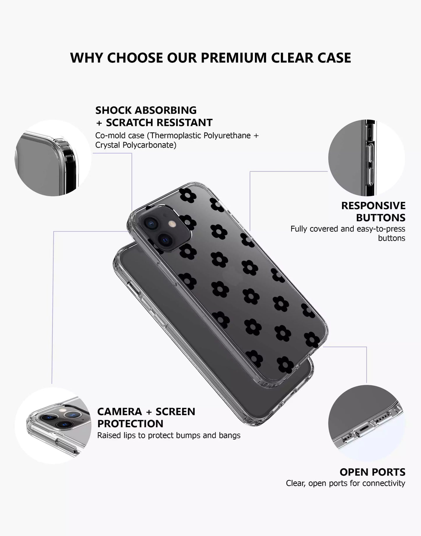 Aesthetic Mini Flowers iPhone Case - URBANLUSA