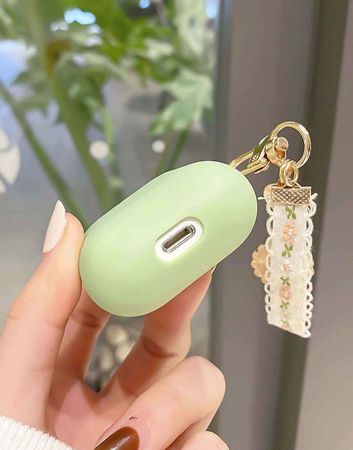 Lovely Daisy Sage Green AirPods Case - URBANLUSA