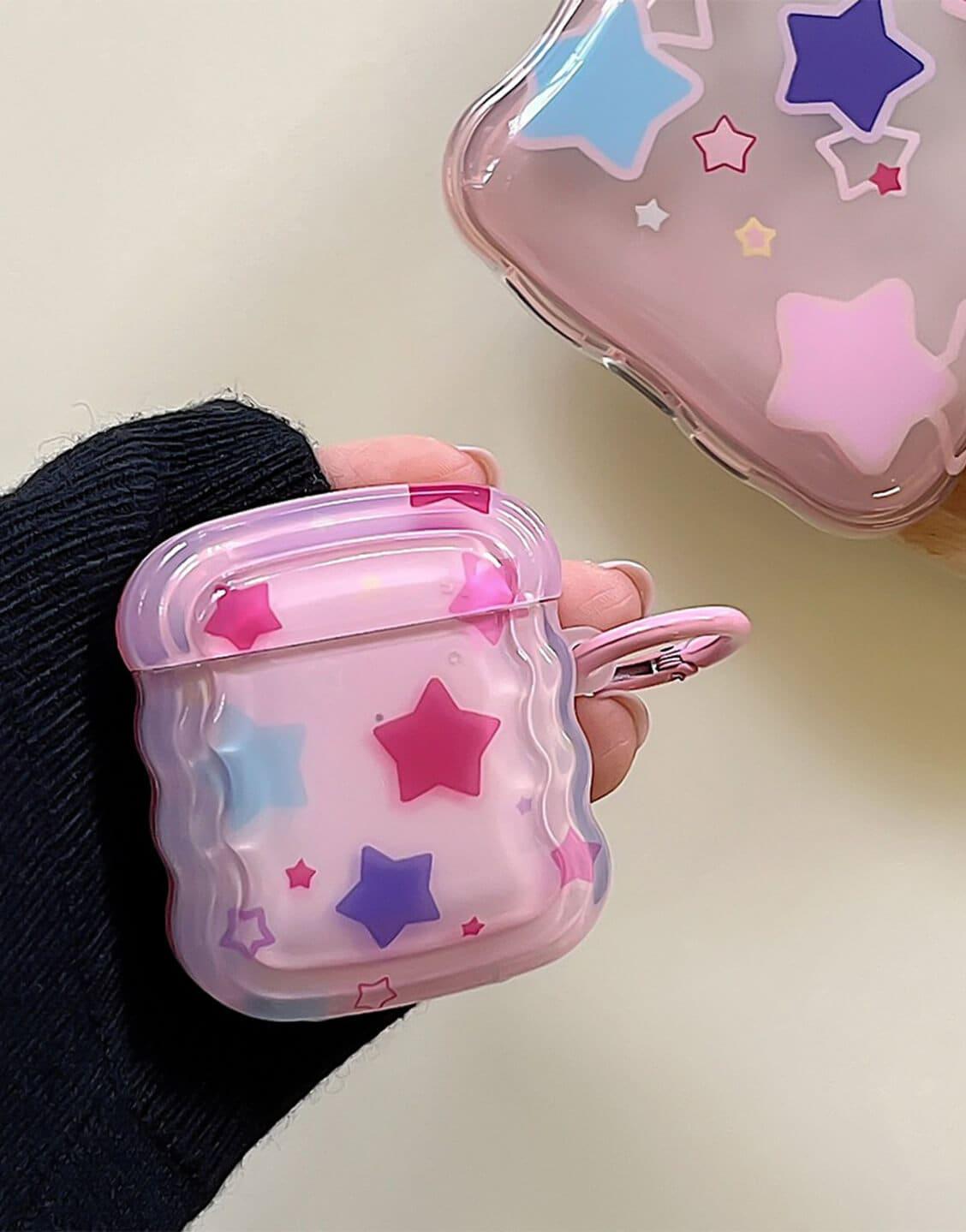 Aesthetic Y2k Pink Star AirPods Case - URBANLUSA