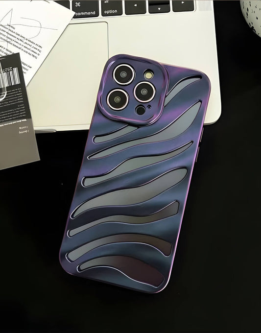 Aesthetic Grunge Striped Hollow iPhone Case - URBANLUSA