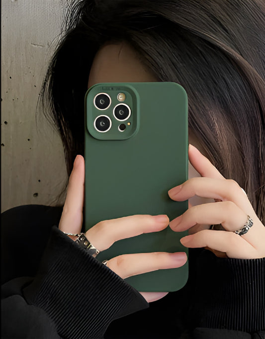 Aesthetic Minimal Dark Green iPhone Case - URBANLUSA