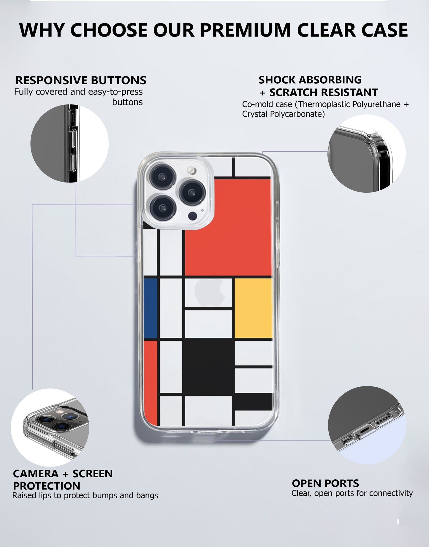 Retro Abstract Art iPhone Case - URBANLUSA