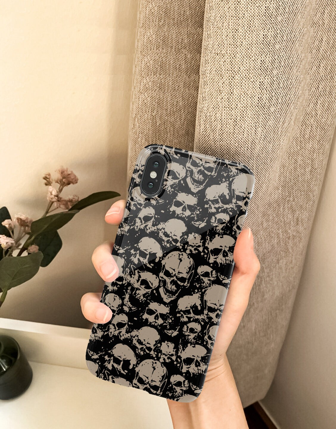 Dark Grunge Skull Aesthetic iPhone Case - URBANLUSA