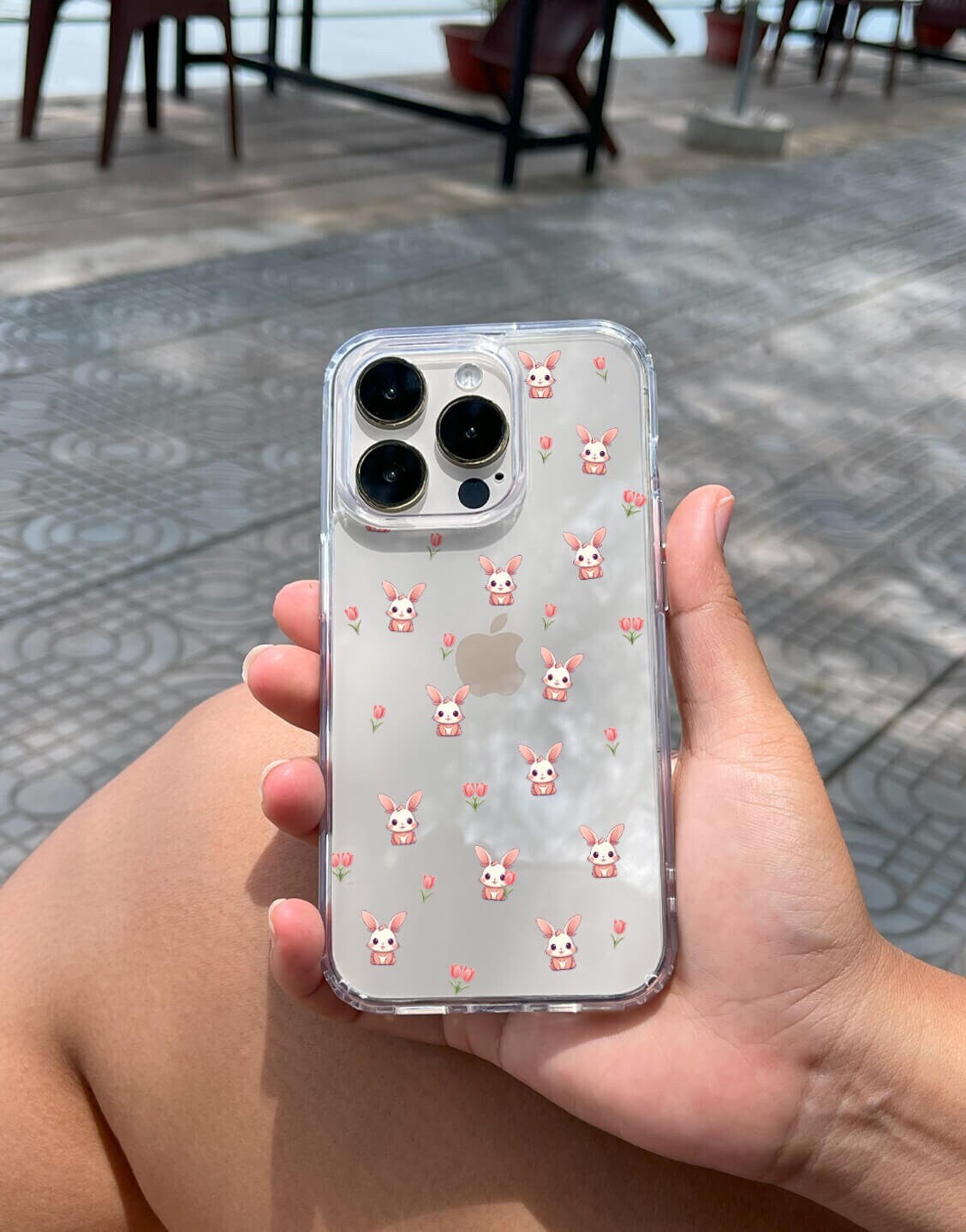 Kawaii Rabbit Tulip Clear Phone Case iPhone / Samsung - URBANLUSA