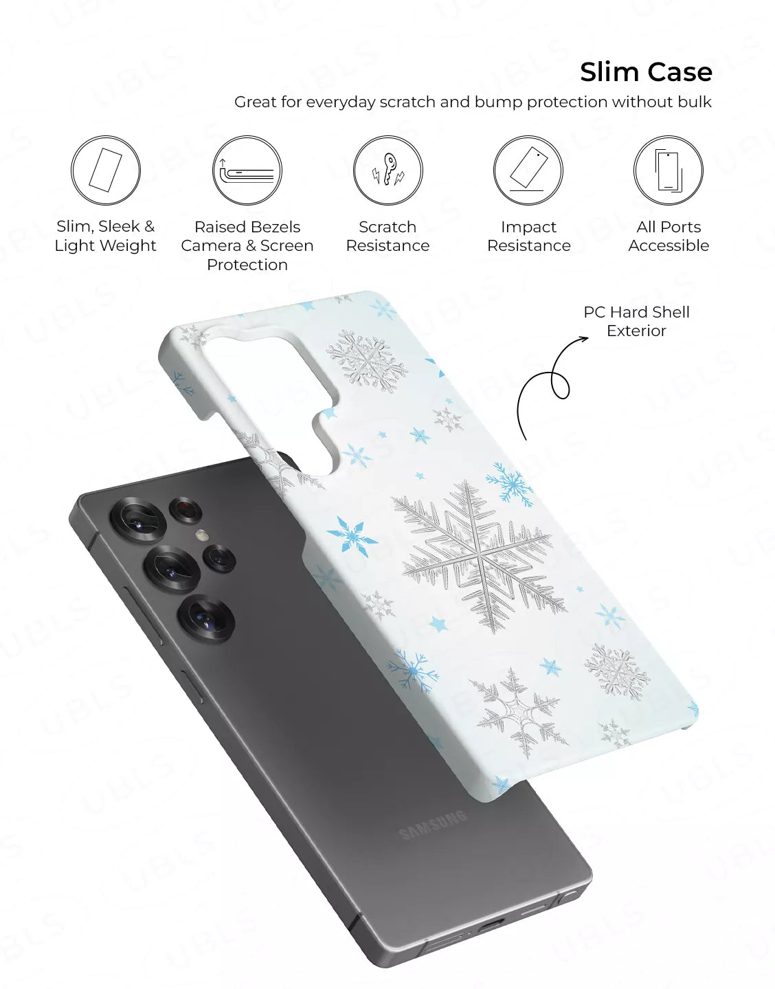 Aesthetic Winter Snowflakes iPhone Case