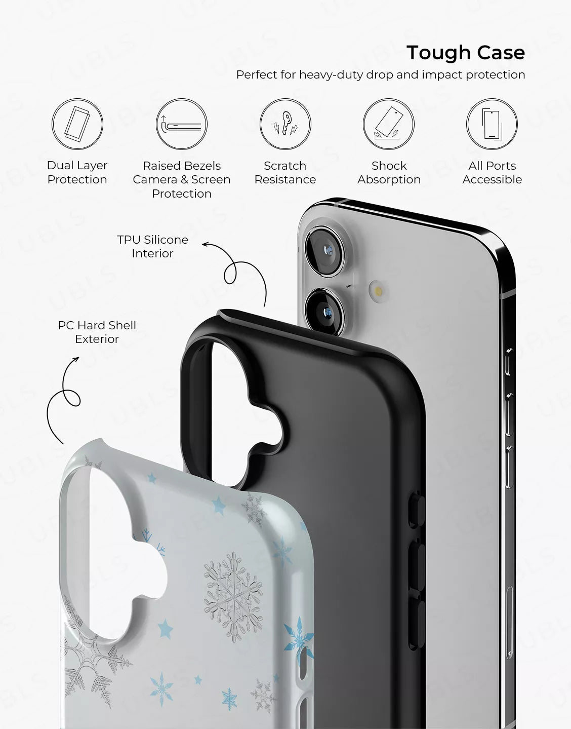 Aesthetic Winter Snowflakes iPhone Case