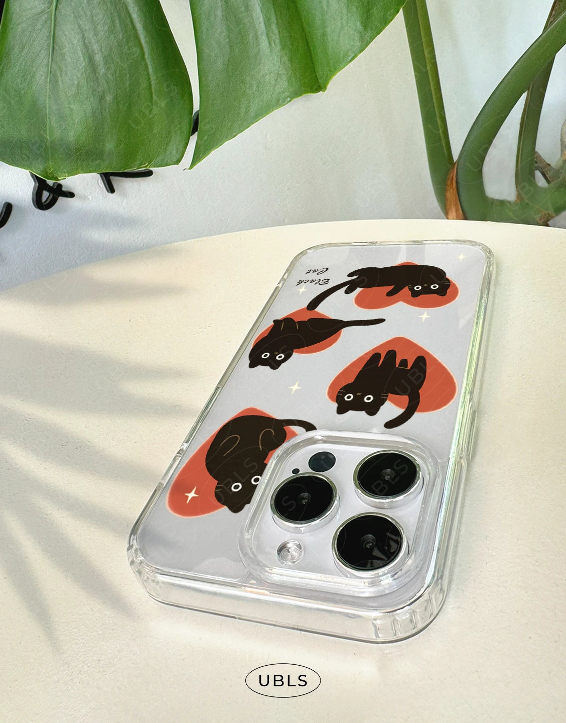 Dark Grunge Black Cat Clear iPhone Case