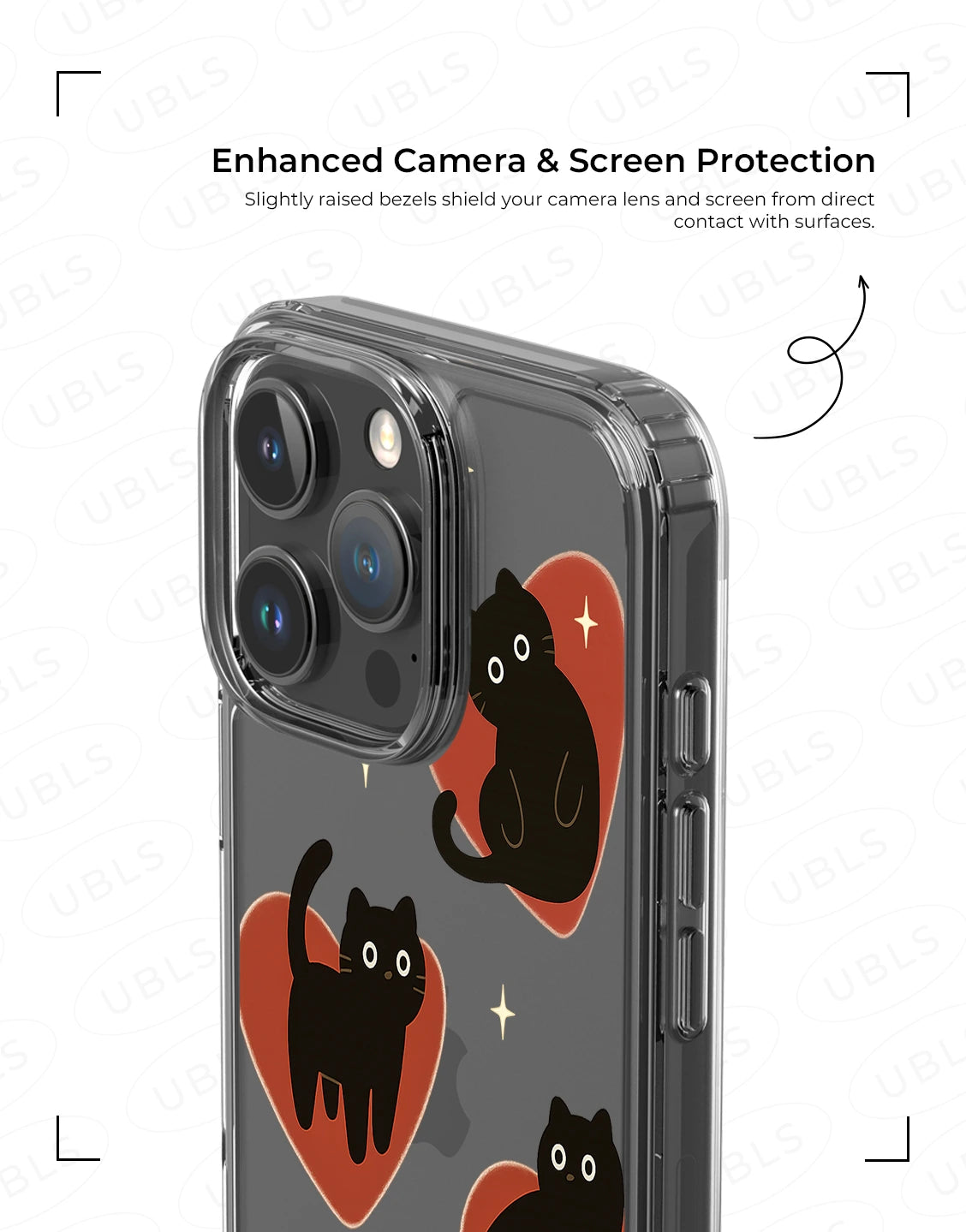 Dark Grunge Black Cat Clear iPhone Case