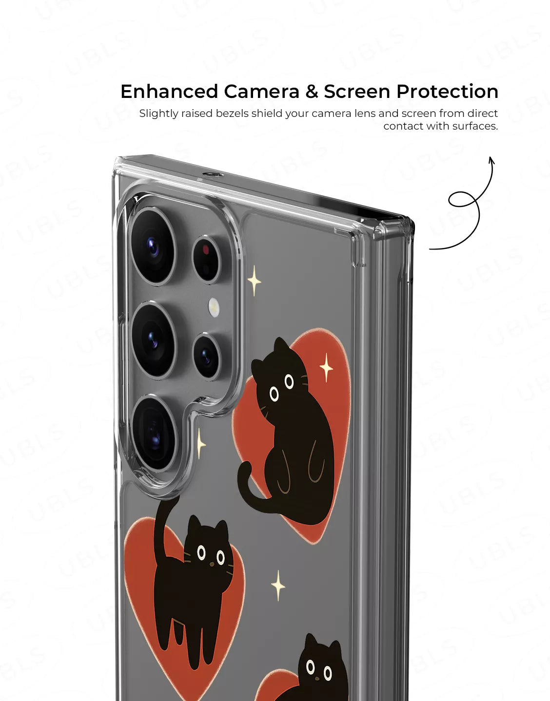 Dark Grunge Black Cat Clear Samsung Case