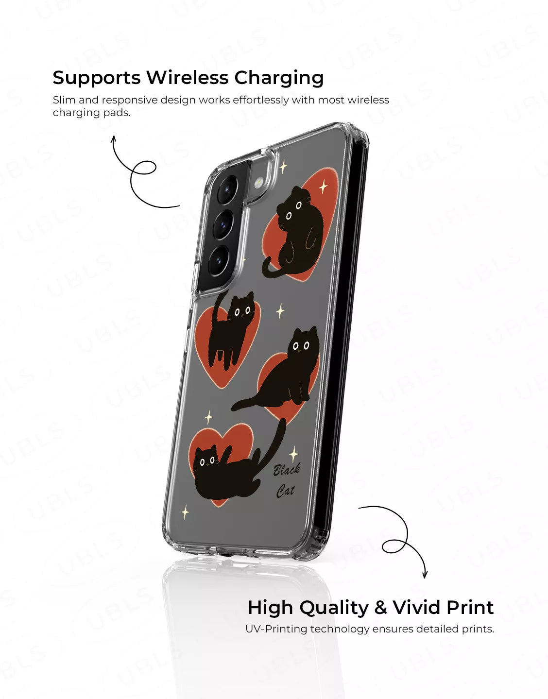 Dark Grunge Black Cat Clear Samsung Case