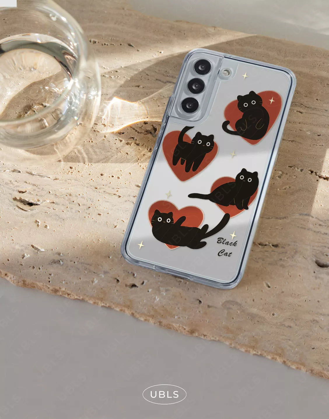 Dark Grunge Black Cat Clear Samsung Case