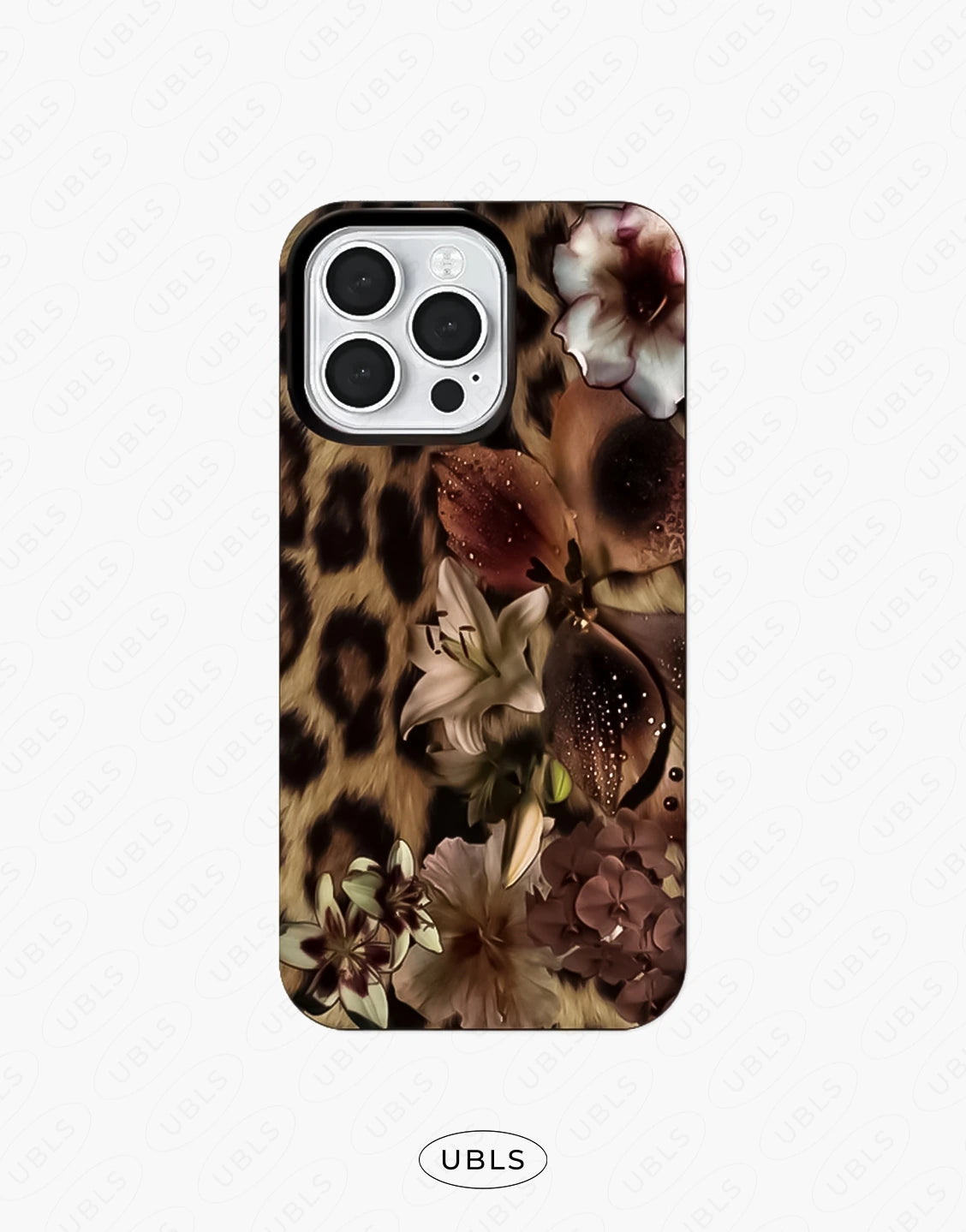 Elegant Leopard Print Lily Flower iPhone Case