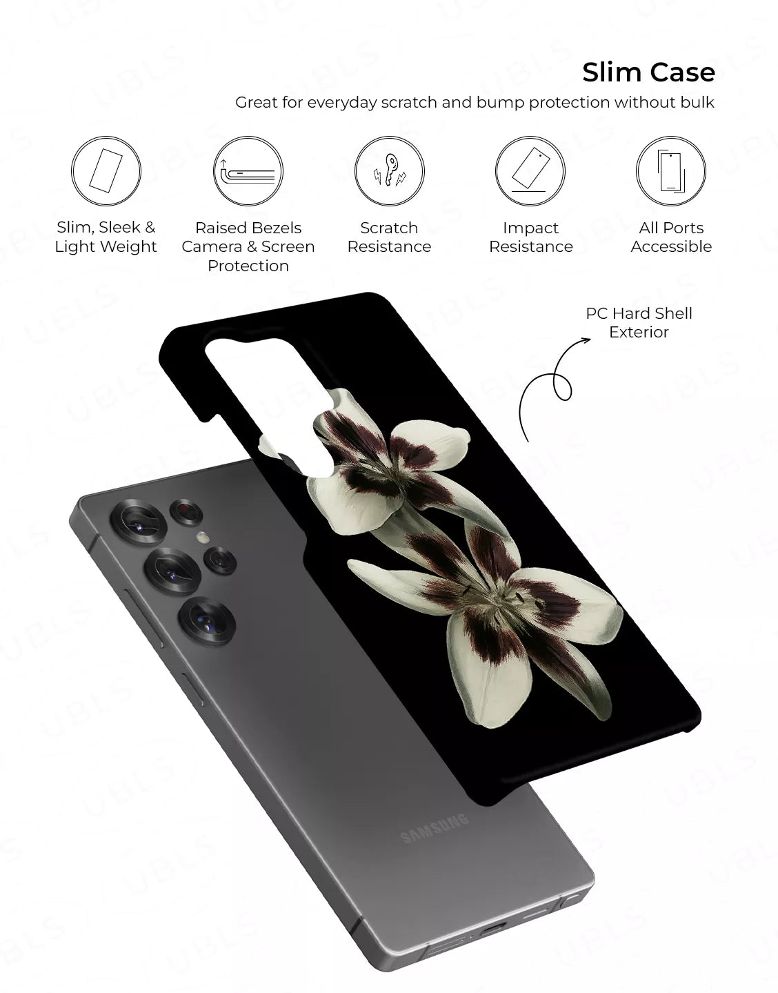 Elegant Midnight Bloom Lily Orchid iPhone Case