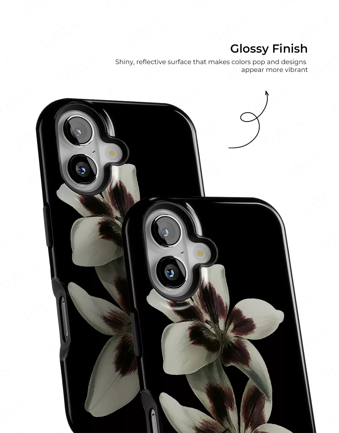 Elegant Midnight Bloom Lily Orchid iPhone Case