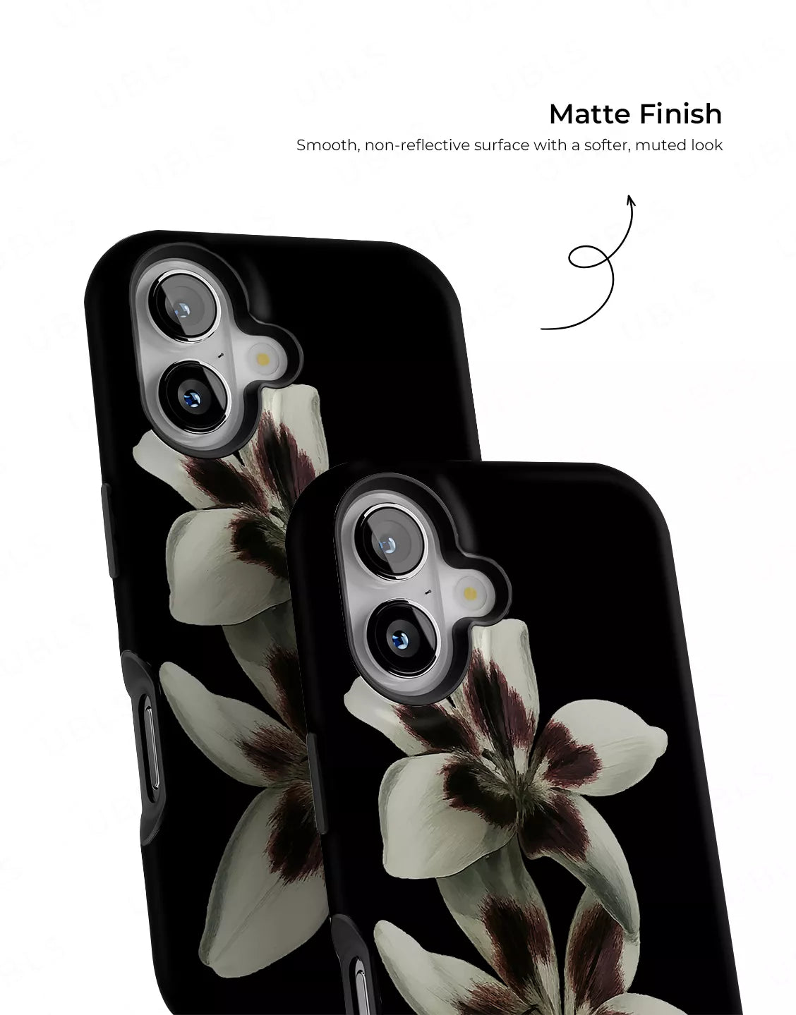 Elegant Midnight Bloom Lily Orchid iPhone Case