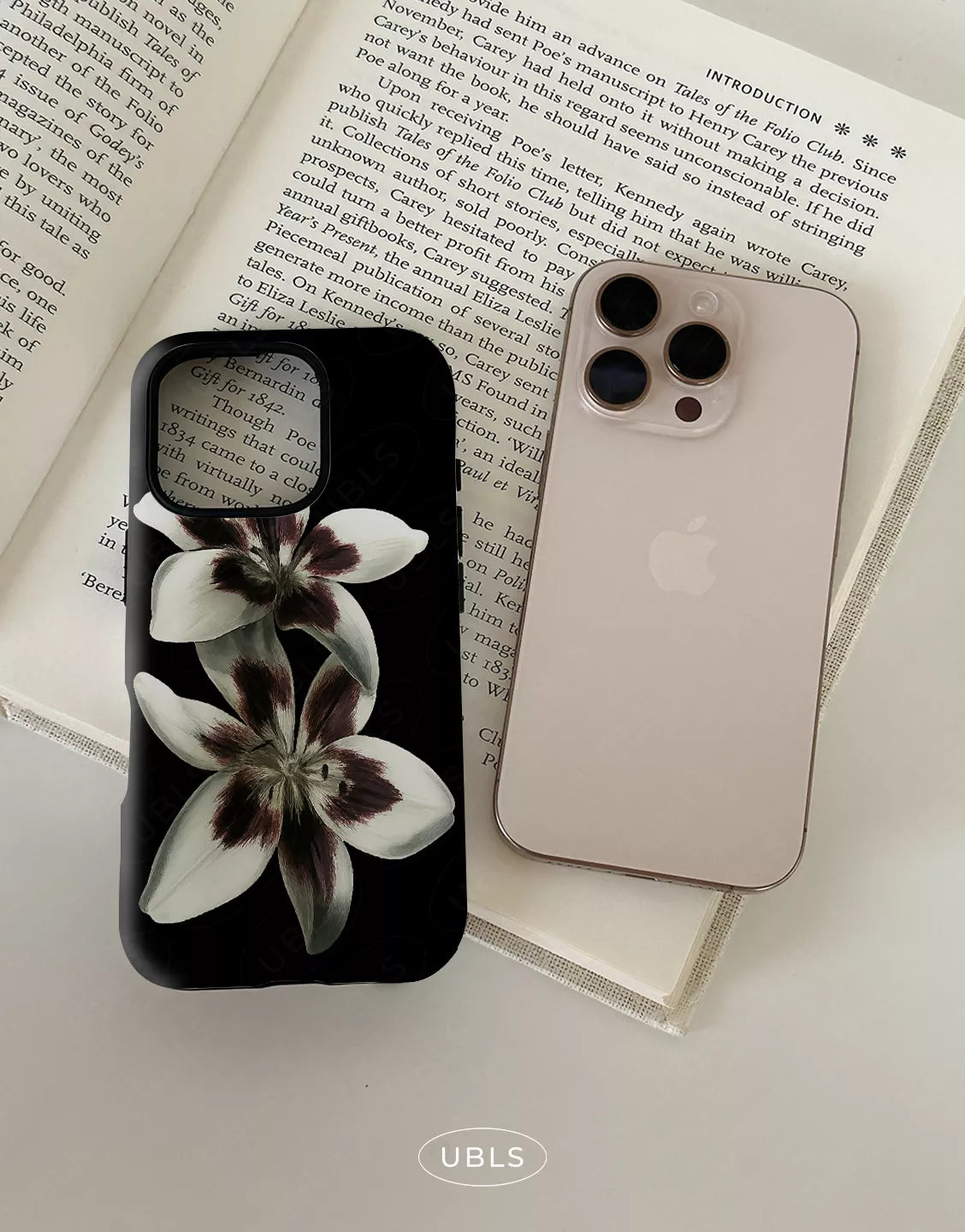 Elegant Midnight Bloom Lily Orchid iPhone Case