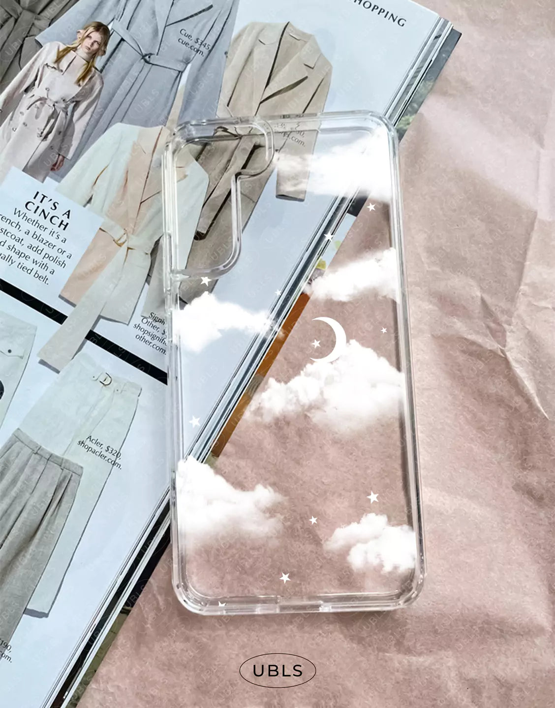 Coque de téléphone à motif de sourire esthétique pour iPhone / Samsung
