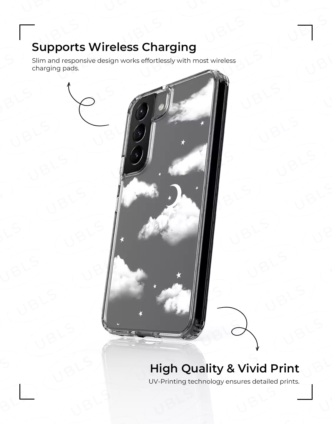 Coque de téléphone à motif de sourire esthétique pour iPhone / Samsung