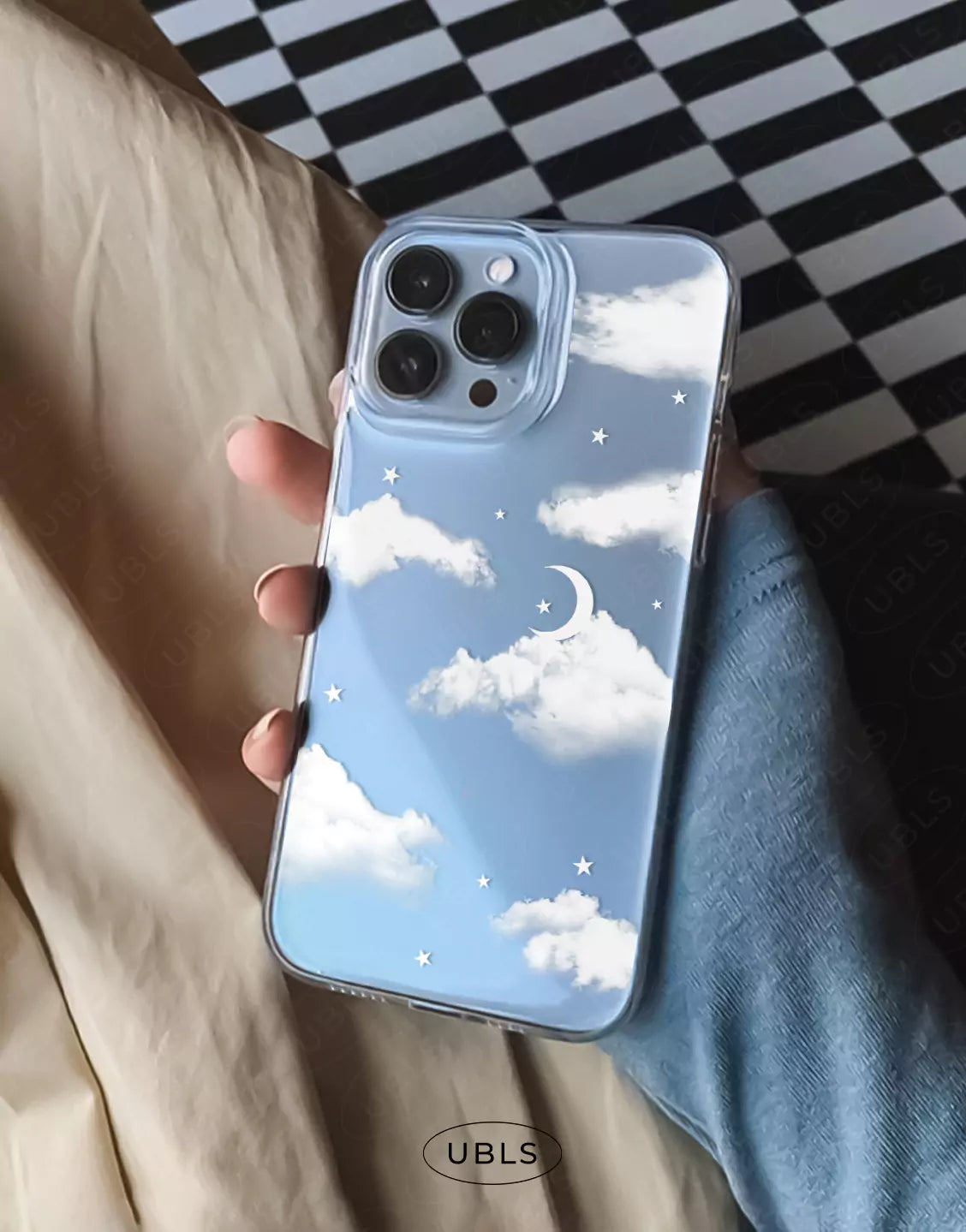 Coque de téléphone à motif de sourire esthétique pour iPhone / Samsung