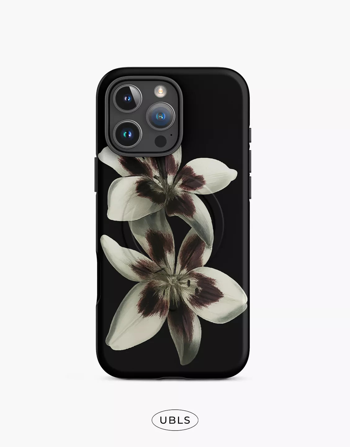 Elegant Midnight Bloom Lily Orchid iPhone Case
