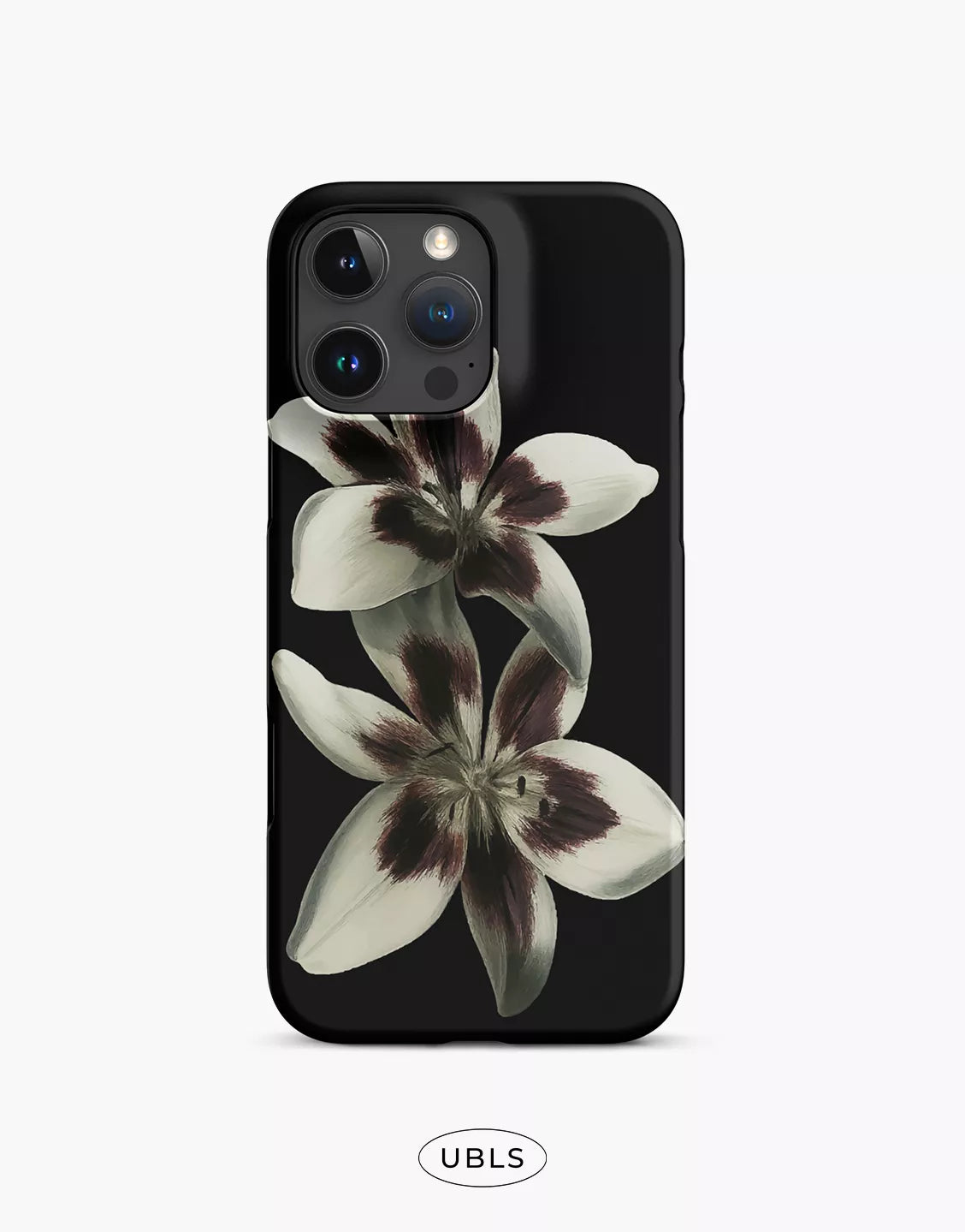 Elegant Midnight Bloom Lily Orchid iPhone Case