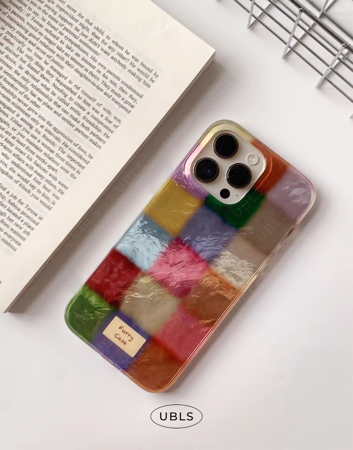 Vintage Cozy Furry Checkered iPhone Case