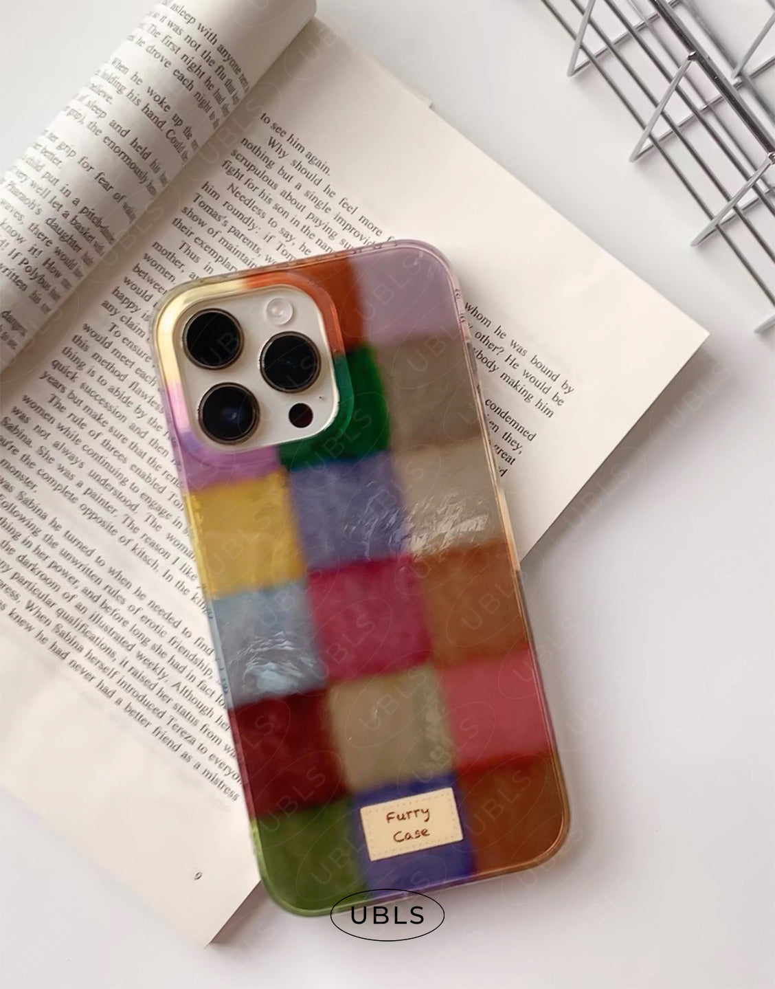 Vintage Cozy Furry Checkered iPhone Case