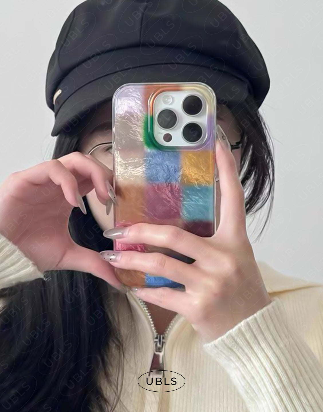 Vintage Cozy Furry Checkered iPhone Case