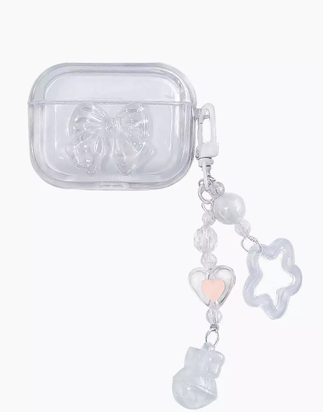 Laser Bow Knot Clear AirPods Case - URBANLUSA