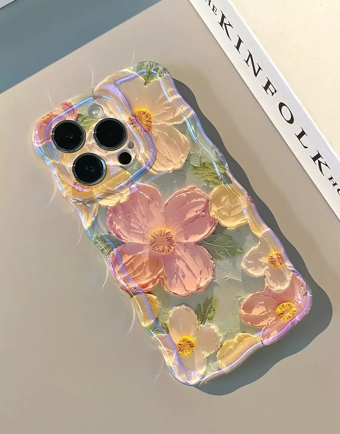 Glossy Wavy Flowers iPhone Case