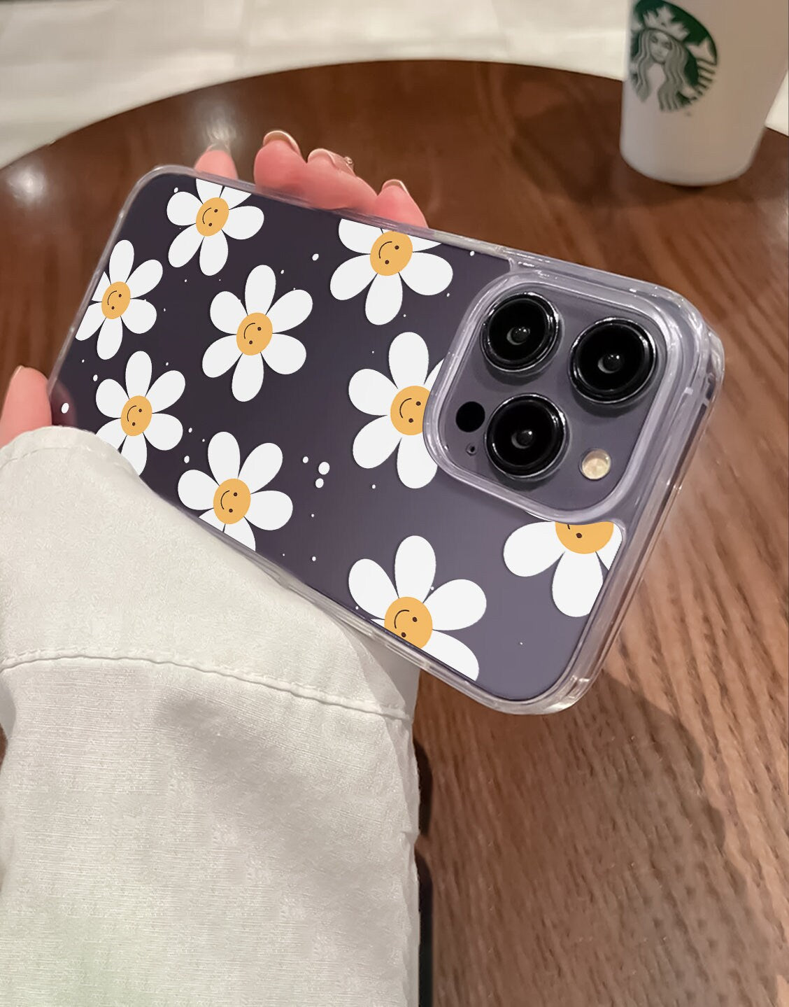 Aesthetic Flower Smile Case for iPhone 16 15 14 13 12 11 Pro Max Daisy Flower Case iPhone 16 15 14 13 12 11 XR Cute Floral XS Max X 8 7 SE Case