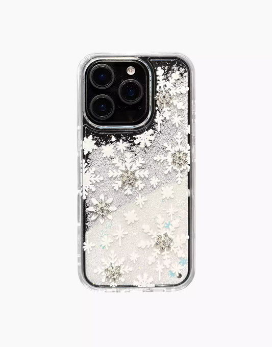 Pretty Bling 3D Snowflake Winter Quicksand iPhone Case