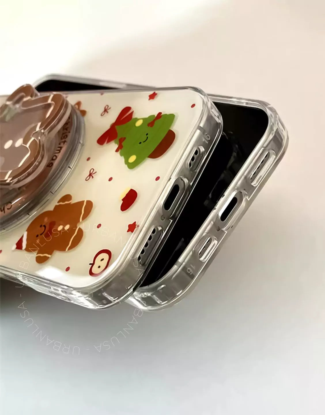 Christmas MagSafe Clear iPhone Case with Magnetic Holders - URBANLUSA