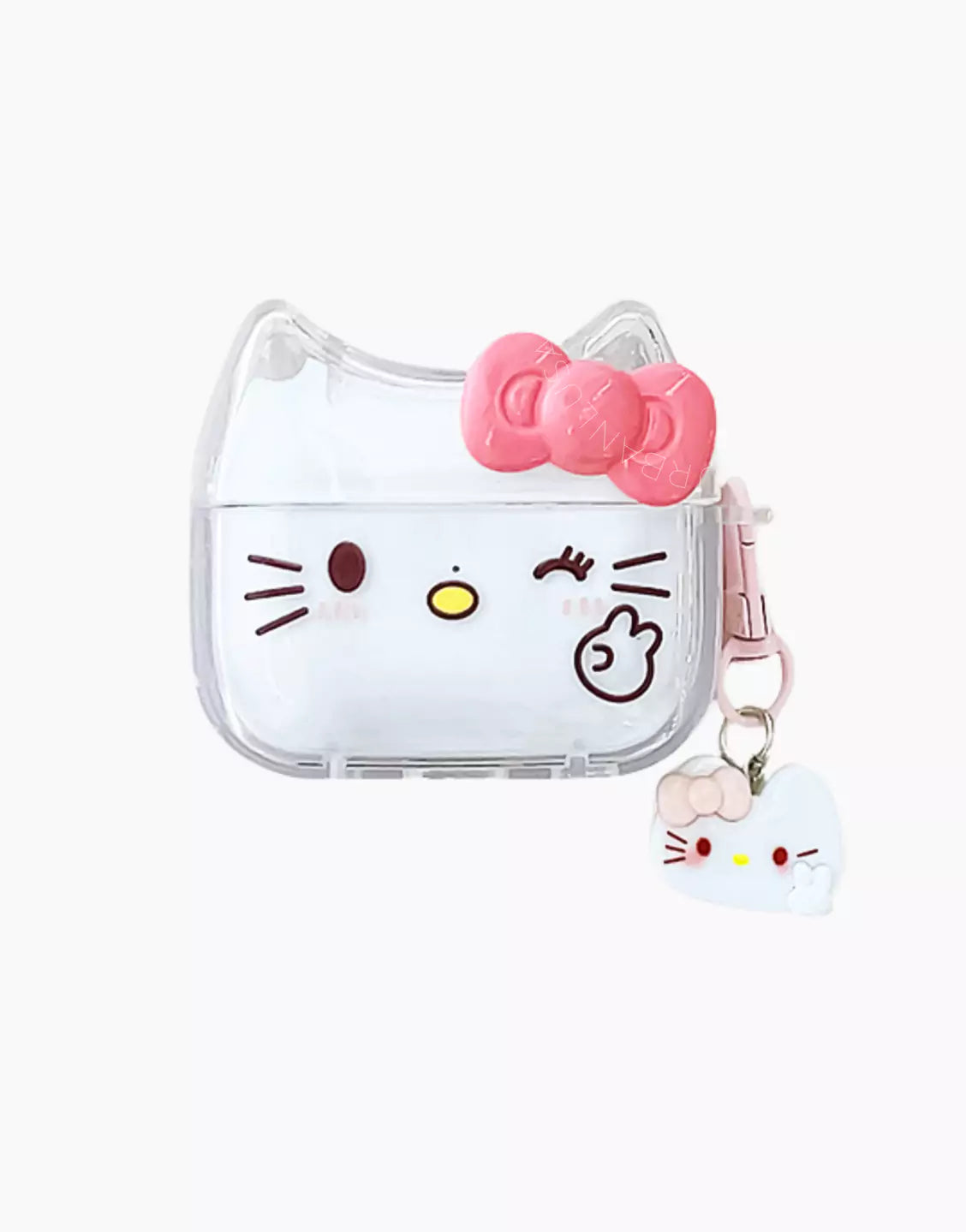 Clear Kitty Head AirPods Case with Pink Bow AirPods 4 Pro 2 Case AirPods 4 Case AirPods 1 2 Case, Cute AirPods 3 Case, AirPods Pro Case, Aesthetic AirPods Case