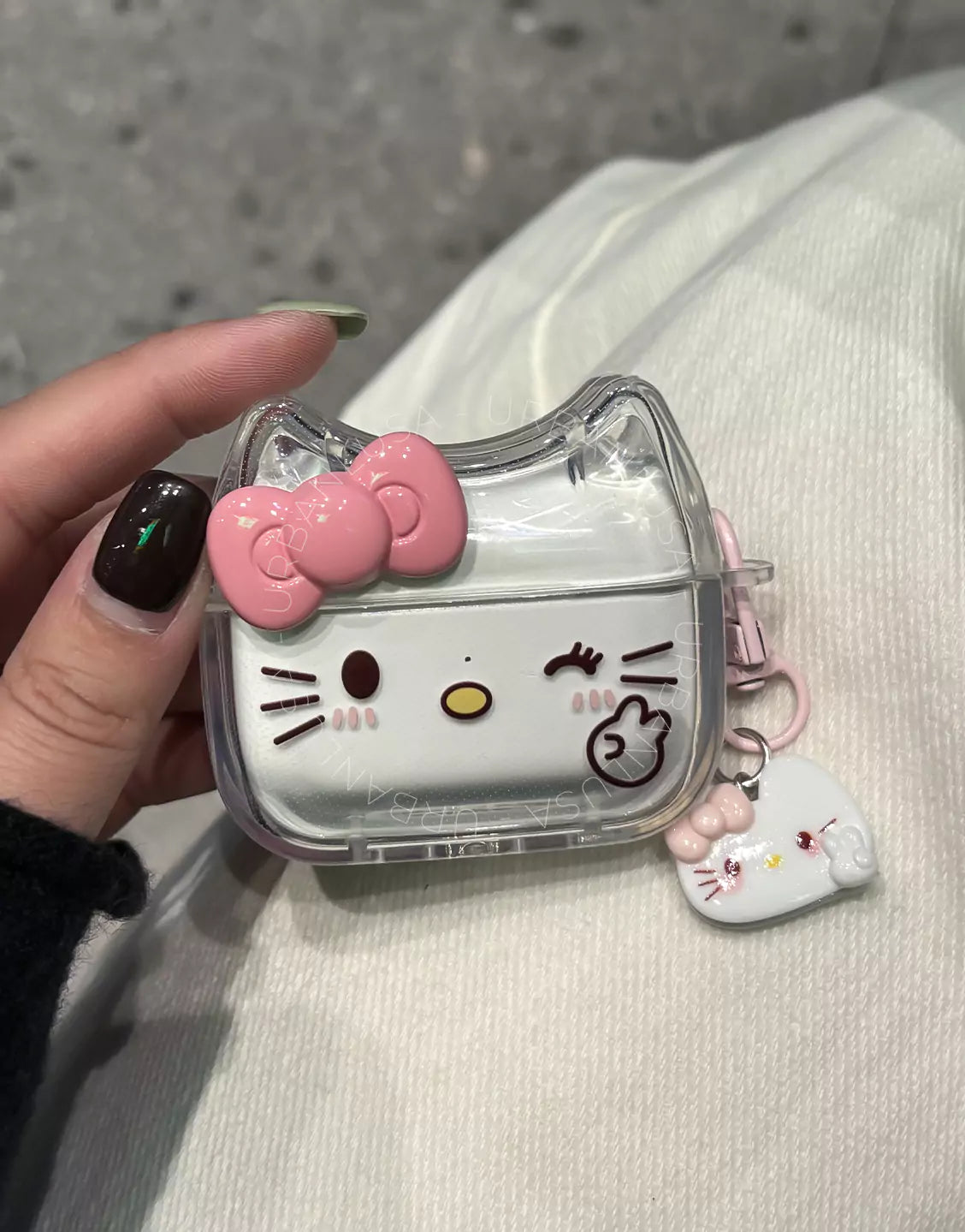 Clear Kitty Head AirPods Case with Pink Bow AirPods 4 Pro 2 Case AirPods 4 Case AirPods 1 2 Case, Cute AirPods 3 Case, AirPods Pro Case, Aesthetic AirPods Case