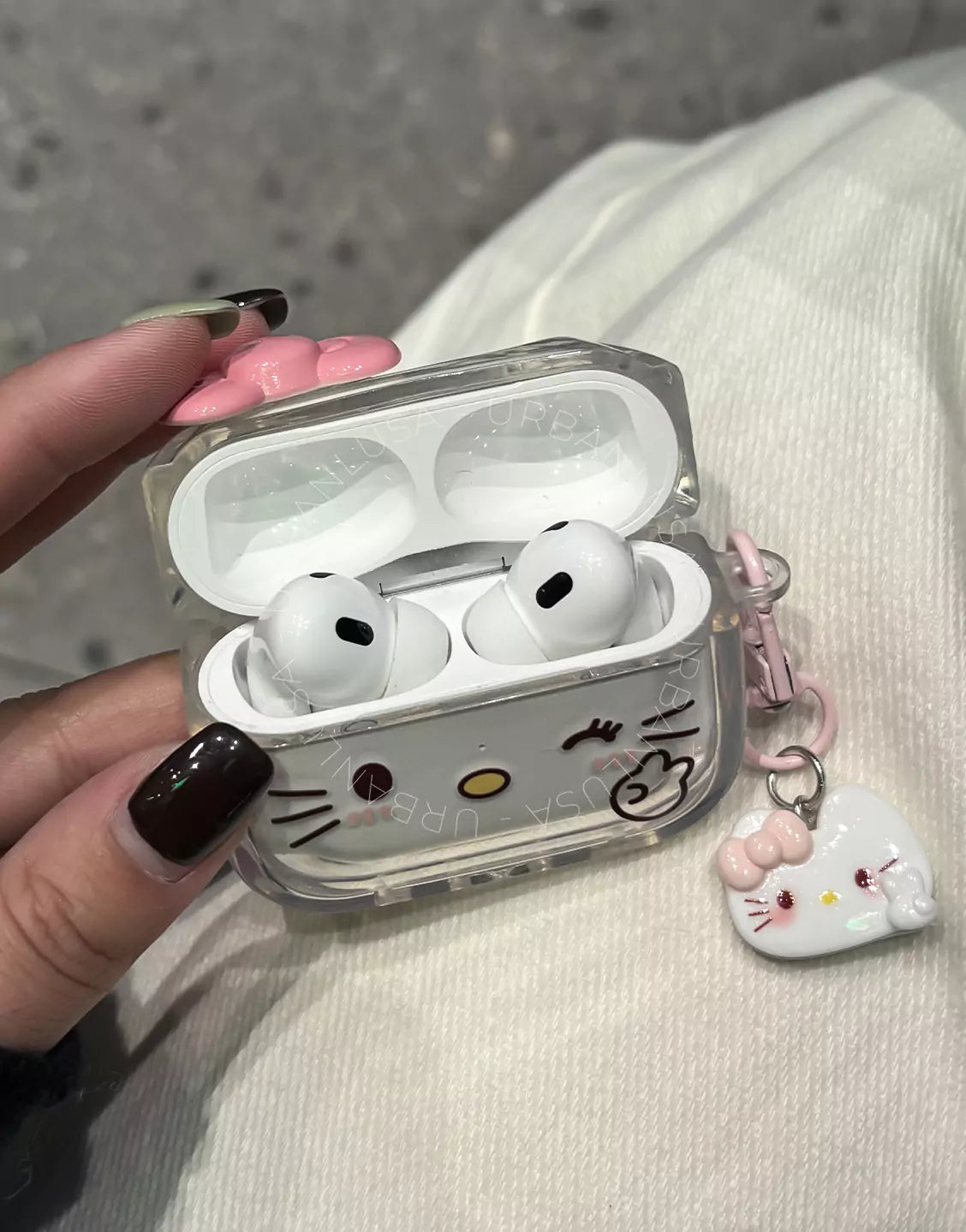 Clear Kitty Head AirPods Case with Pink Bow AirPods 4 Pro 2 Case AirPods 4 Case AirPods 1 2 Case, Cute AirPods 3 Case, AirPods Pro Case, Aesthetic AirPods Case