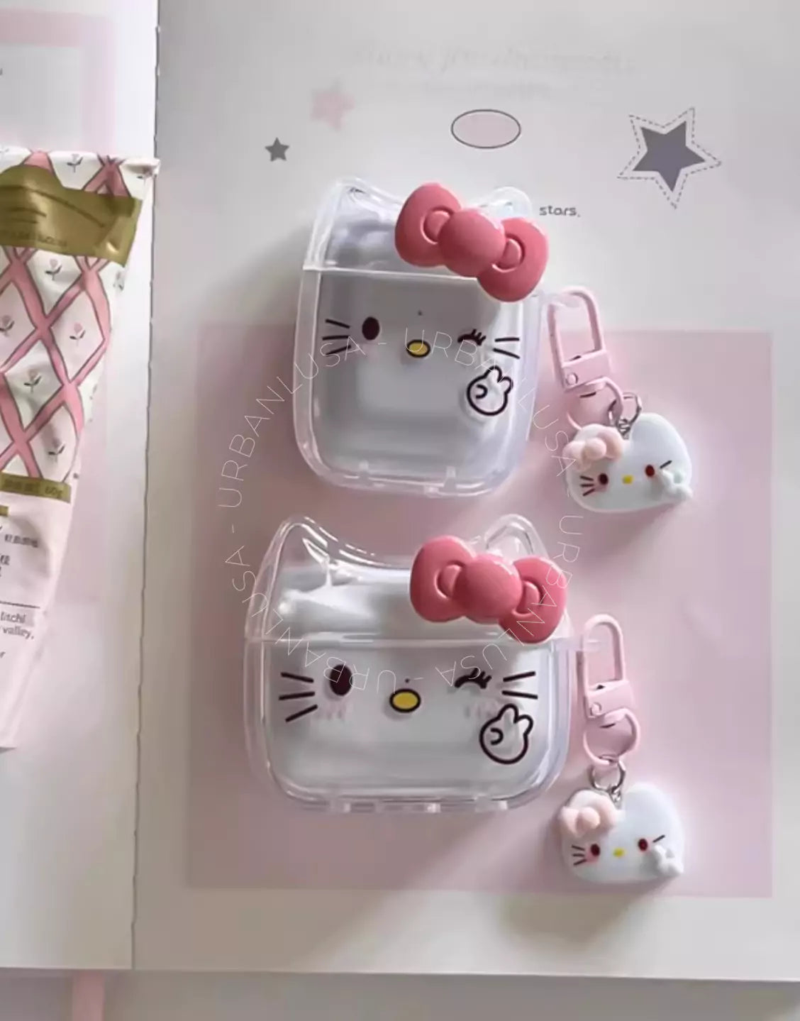 Clear Kitty Head AirPods Case with Pink Bow AirPods 4 Pro 2 Case AirPods 4 Case AirPods 1 2 Case, Cute AirPods 3 Case, AirPods Pro Case, Aesthetic AirPods Case