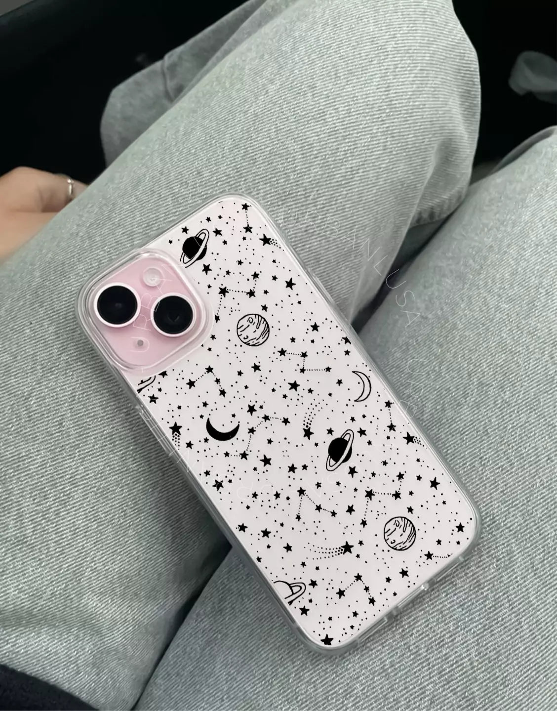 Coque de téléphone à motif de sourire esthétique pour iPhone / Samsung